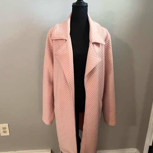 Steve Madden Knit Tie Waist Trench Coat. Rose Smoke XLarge NWT - Picture 2 of 4